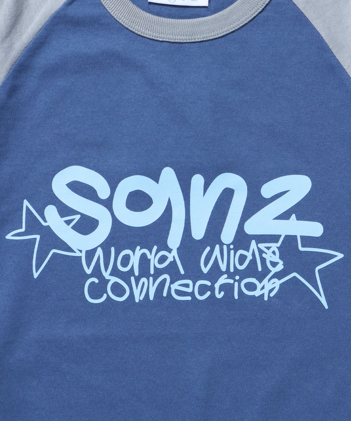 sqnz logo raglan L/S TEE / クルーネック 長袖 ラグラン オーバーサイズ ネイビー