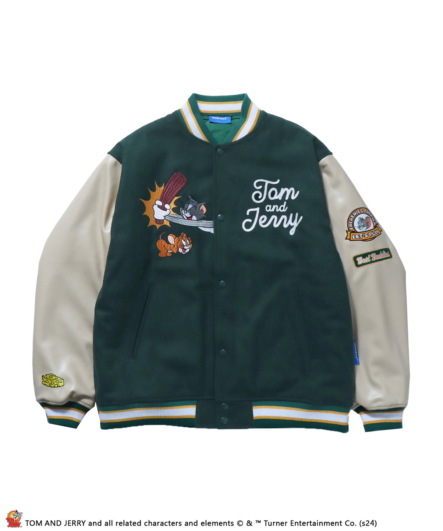 TJ STADIUM JACKET / TOM ＆ JERRY トムジェリ 刺繍 ジャケット オーバーサイズ グリーン