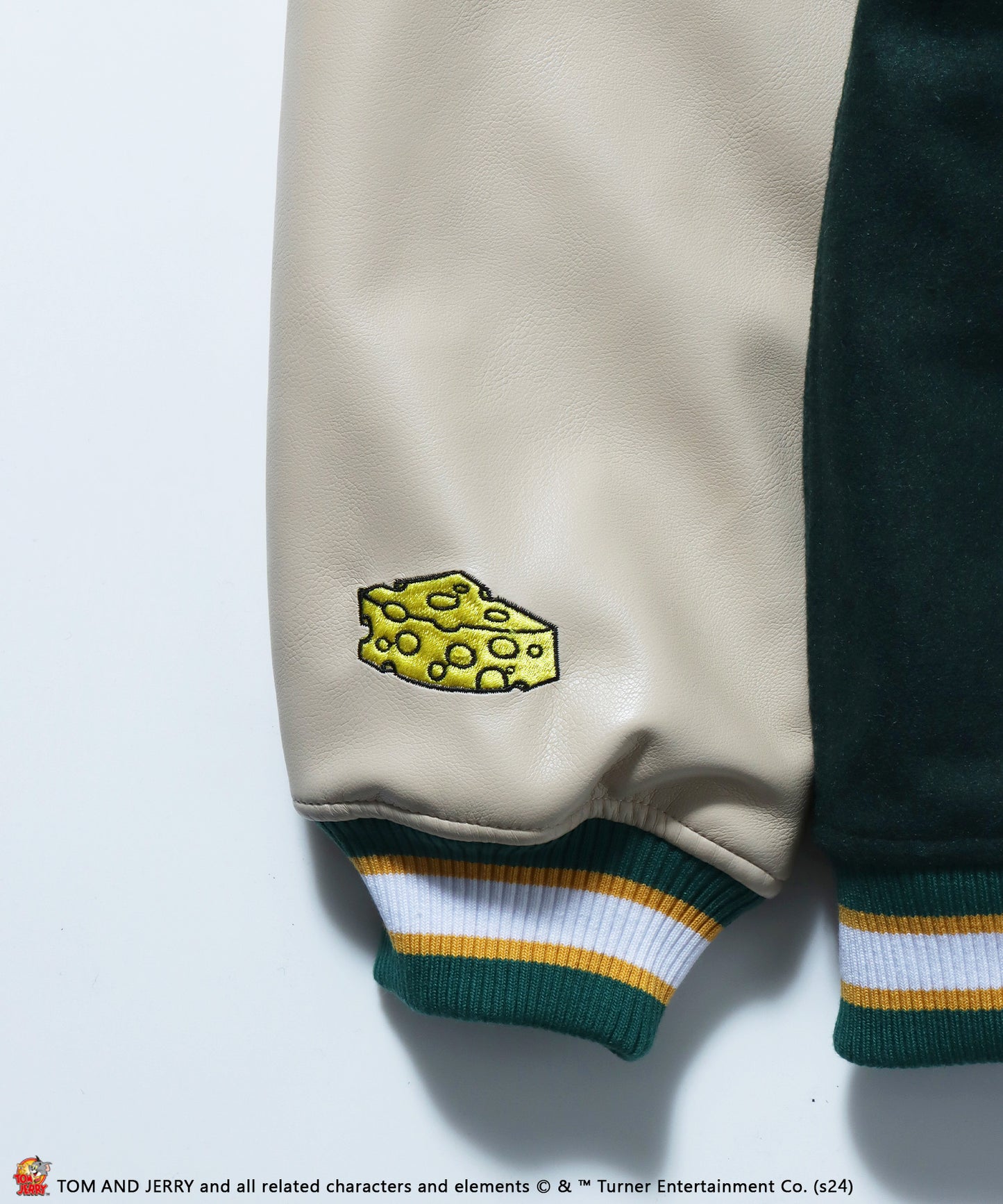 TJ STADIUM JACKET / TOM ＆ JERRY トムジェリ 刺繍 ジャケット オーバーサイズ グリーン