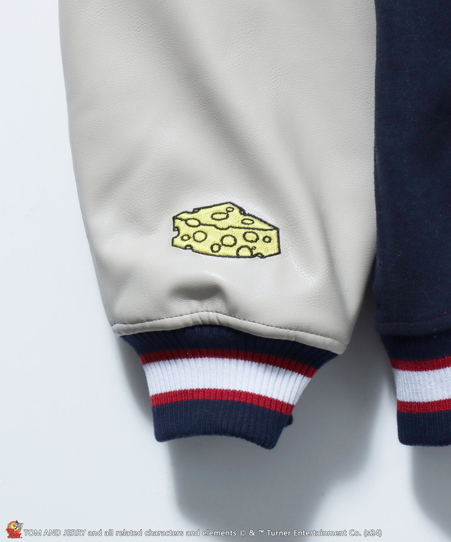 TJ STADIUM JACKET /TOM ＆ JERRY トムジェリ 刺繍 ジャケット オーバーサイズ ネイビー