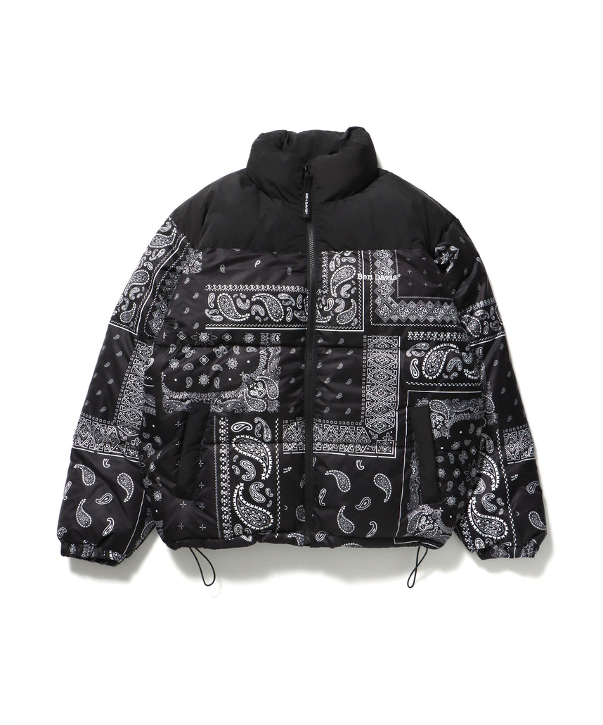 BD PUFFER JACKET / ダウン ジップ ドローコード 柄80