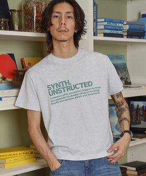 パッケージ発泡ロゴTシャツ / Tシャツ クルーネック 半袖 プリント 発砲ロゴ【短丈】 アッシュグレー