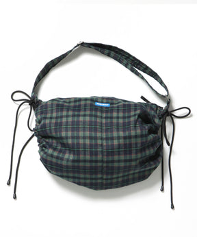 SHOULDER GATHER BAG / テック ショルダーバッグ 調節可能 ドローコード グリーン