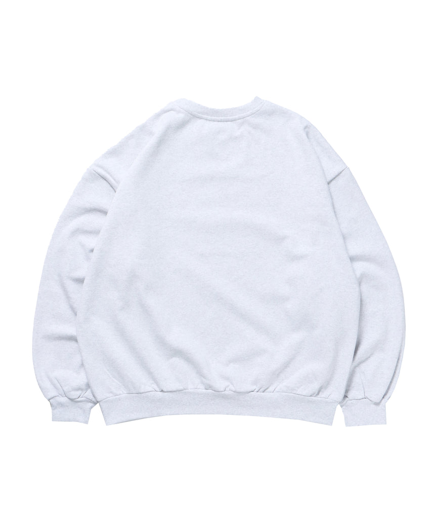 SQNZ FRUITS C/N SWEAT / オーバーサイズ 裏起毛 スウェット プルオーバー クルーネック アッシュグレー