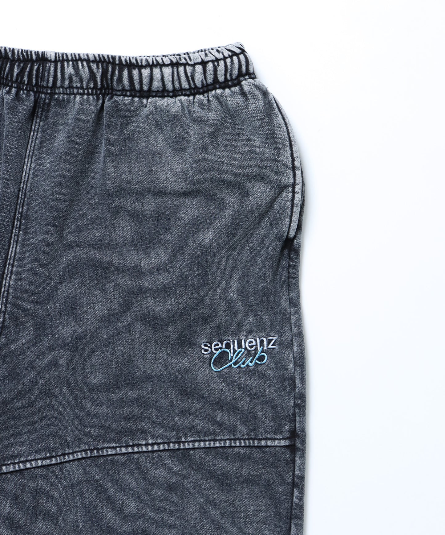 DOUBLE KNEE WASHED SWEAT PANTS / スノーウォッシュ加工 刺繍 オーバーサイズ ヴィンテージライク 刺繍 裏起毛 【セットアップ対応】