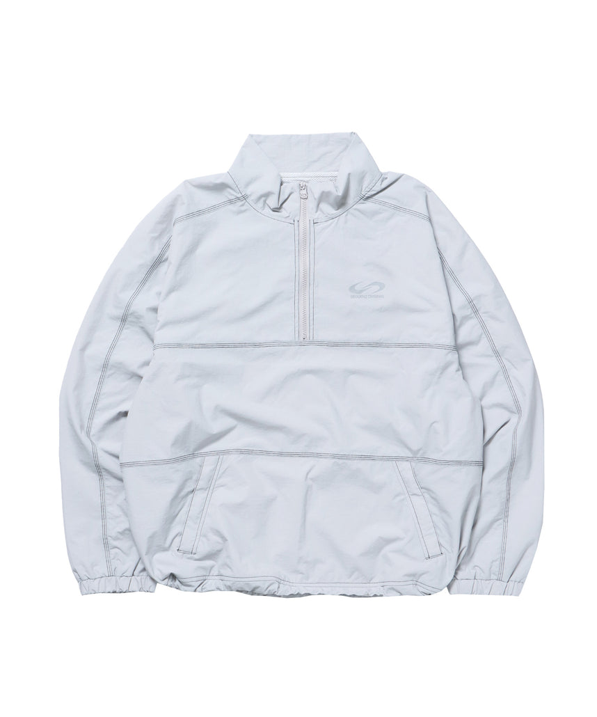 SQNZ SPORTS NYLON HZIP JACKET / ジャケット ハーフジップ ドローコード ワイドシルエット 【セットアップ対応】 グレー