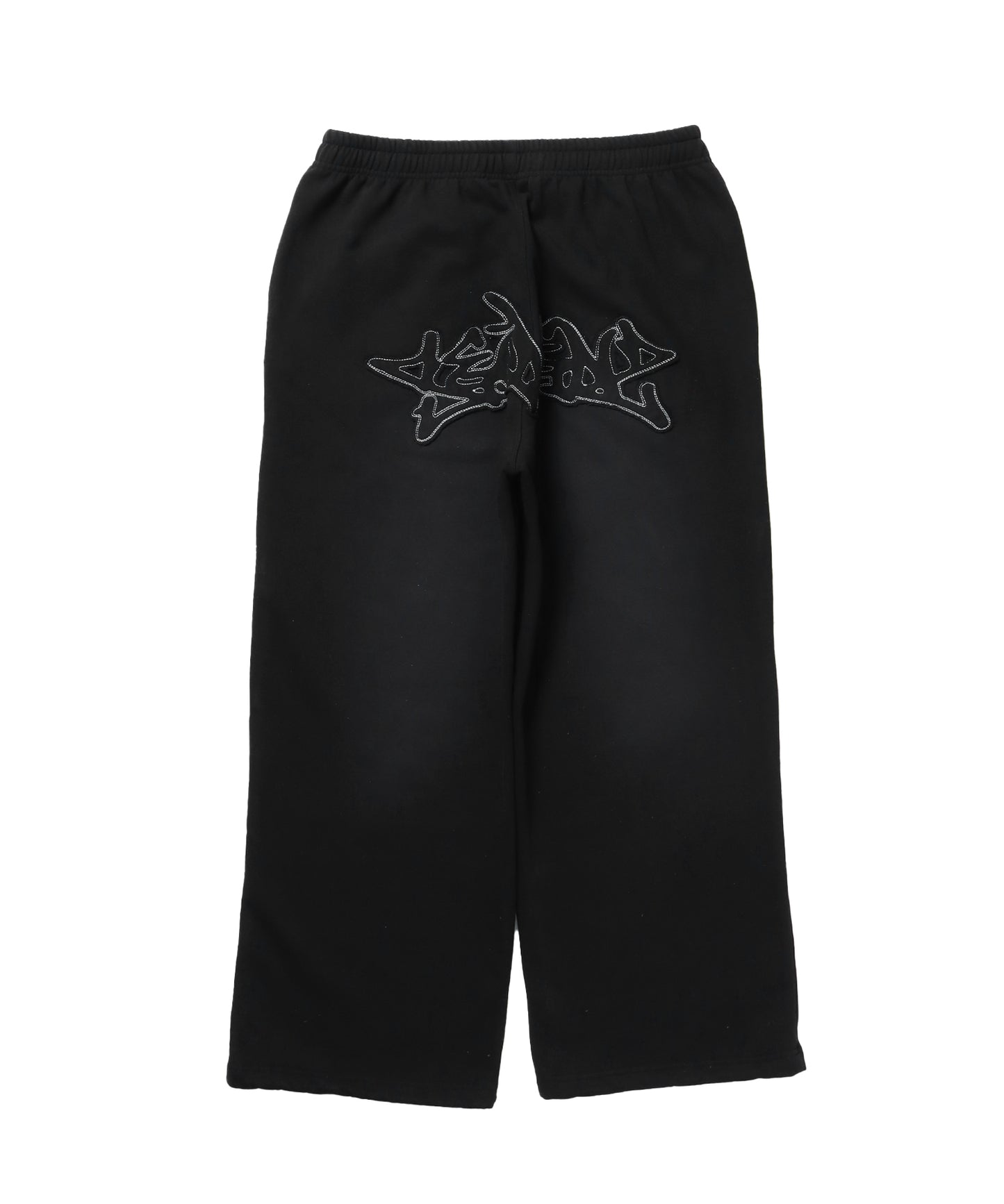 LOGO APPLIQUE SWEAT PANTS / スウェット オーバーサイズ ヴィンテージライク 裏起毛 ブラック