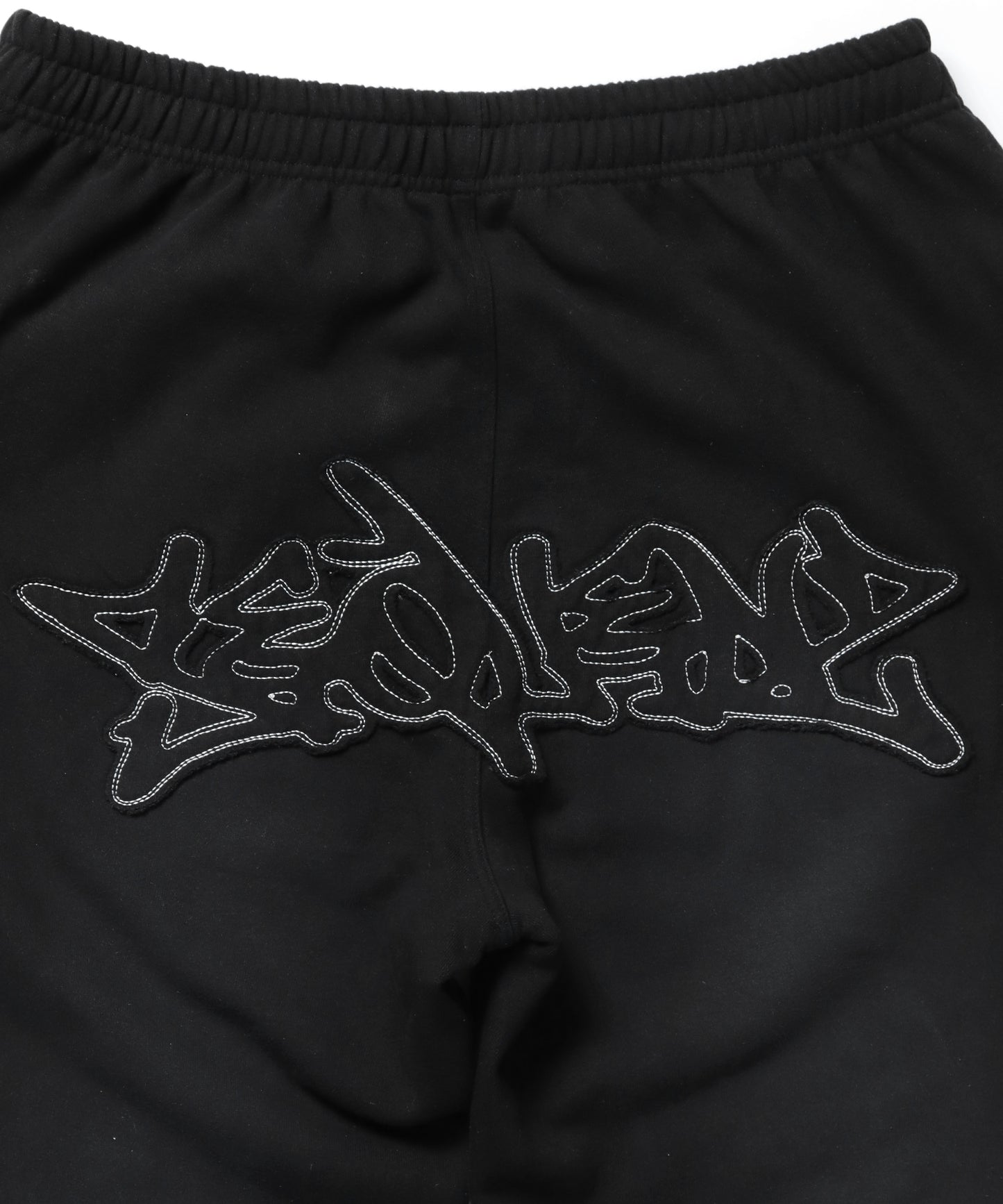 LOGO APPLIQUE SWEAT PANTS / スウェット オーバーサイズ ヴィンテージライク 裏起毛 ブラック