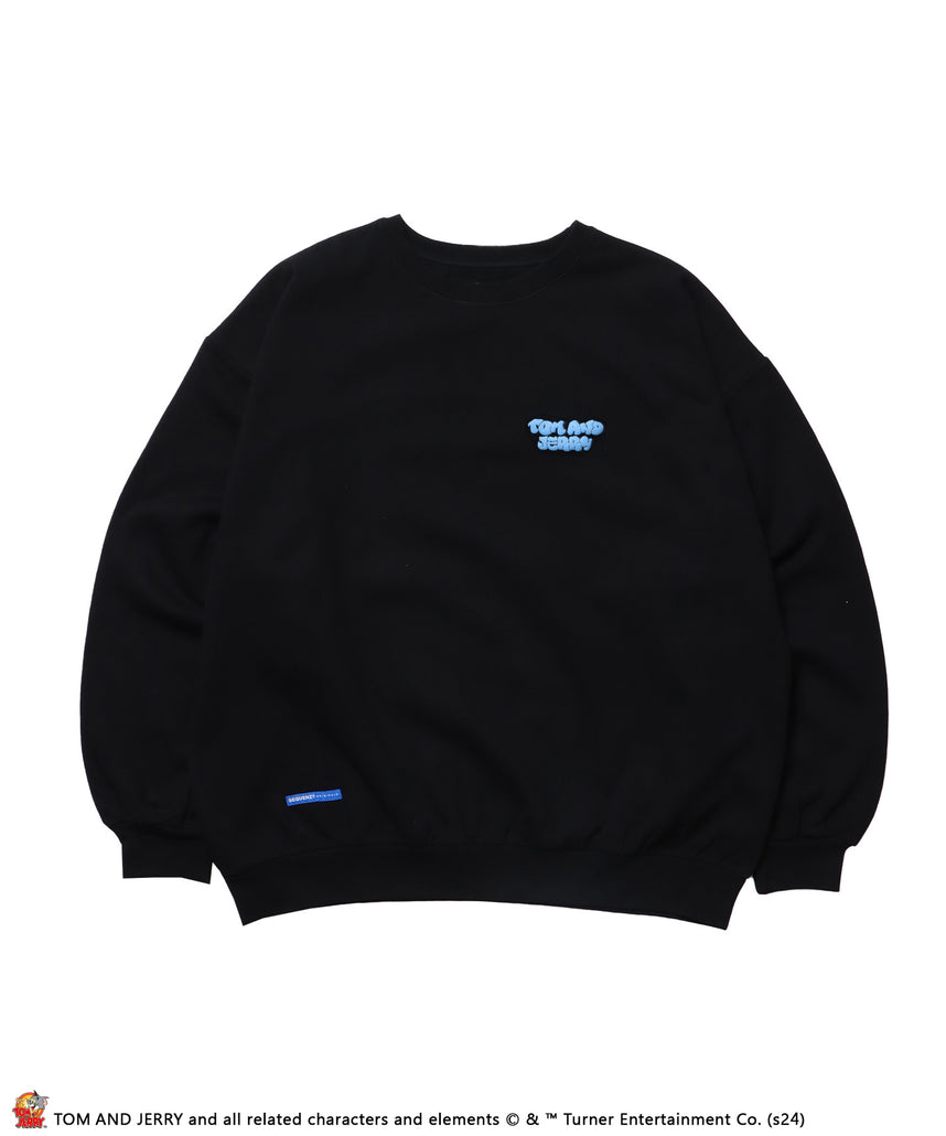 TJ BUBBLE LOGO C/N SWEAT / プルオーバー スウェット クルーネック 裏起毛 ブラック