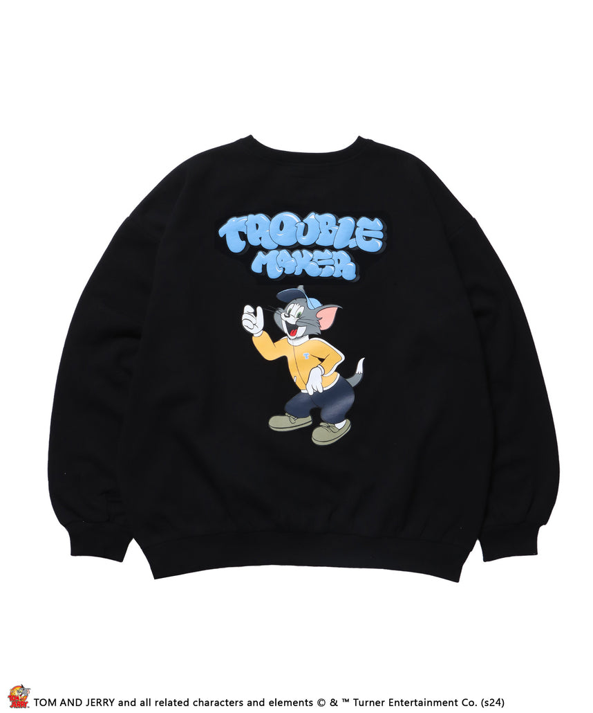 TJ BUBBLE LOGO C/N SWEAT / プルオーバー スウェット クルーネック 裏起毛 ブラック