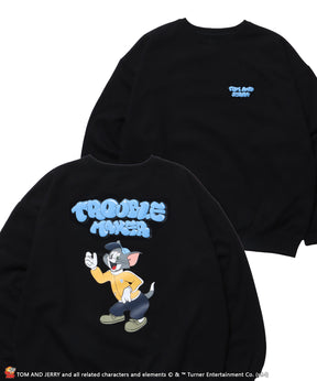 TJ BUBBLE LOGO C/N SWEAT / プルオーバー スウェット クルーネック 裏起毛 ブラック