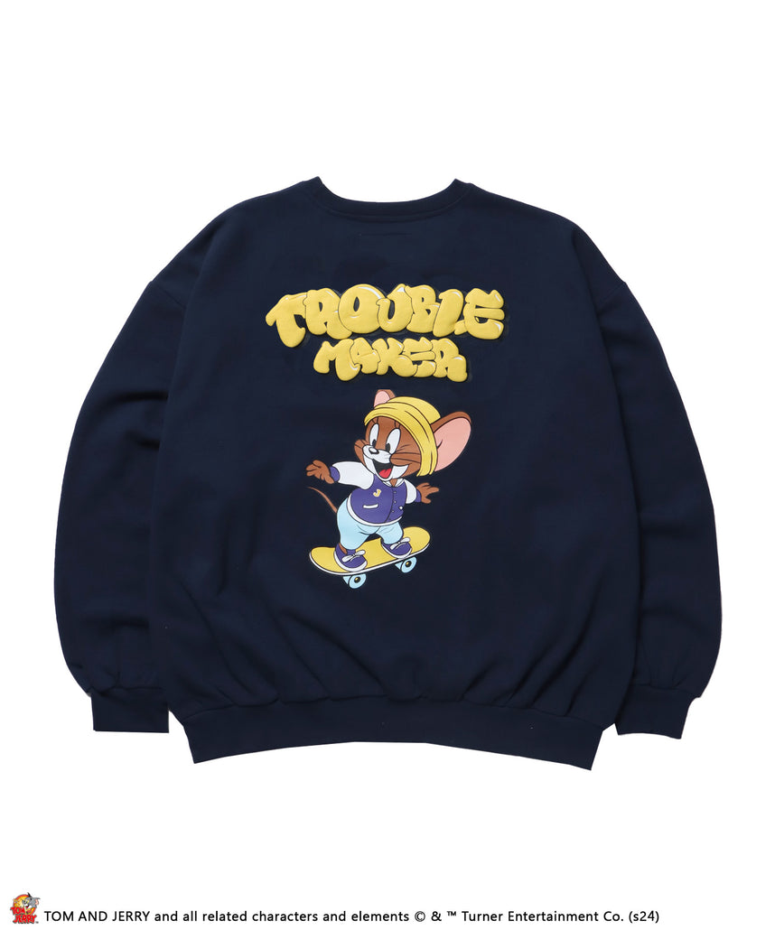 TJ BUBBLE LOGO C/N SWEAT / プルオーバー スウェット クルーネック 裏起毛 ネイビー