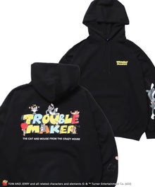 TJ TROUBLE MAKER P/K / パーカー オーバーサイズ 裏起毛 スウェット プルパーカー ブラック