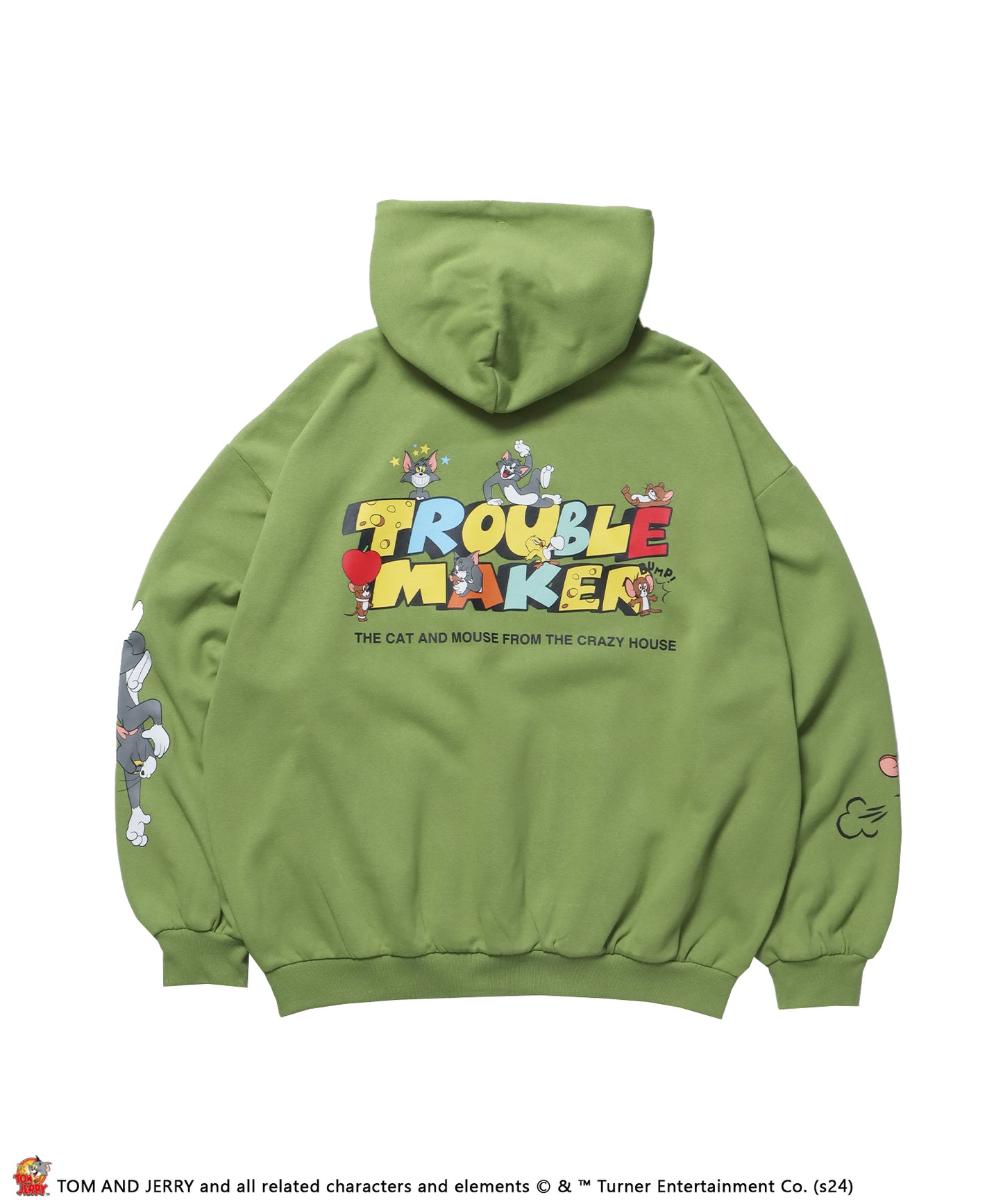 TJ TROUBLE MAKER P/K / パーカー オーバーサイズ 裏起毛 スウェット プルパーカー グリーン