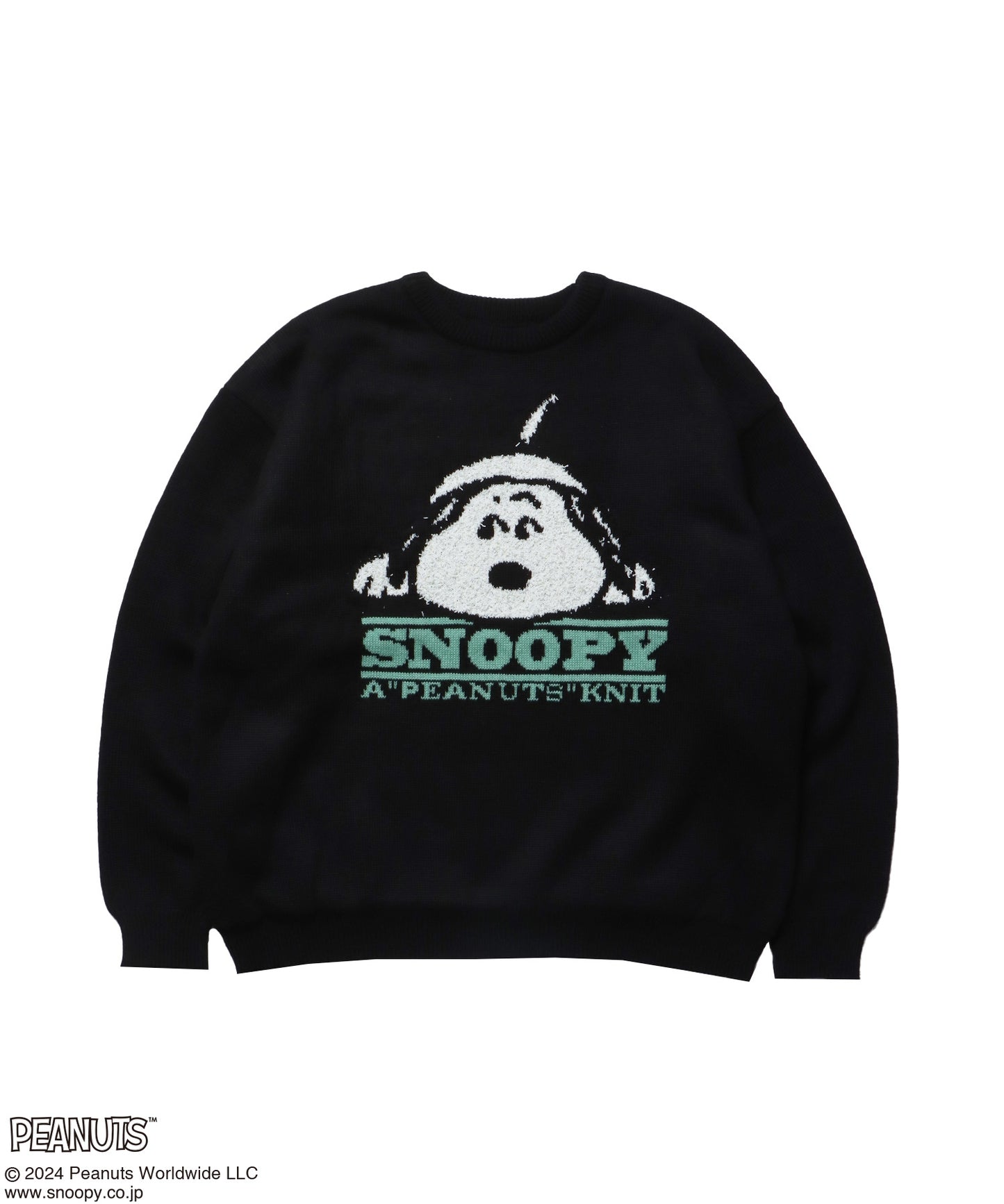 TP SNOOPY FACE KNIT / オーバーサイズ ニット プルオーバー クルーネック ブラック