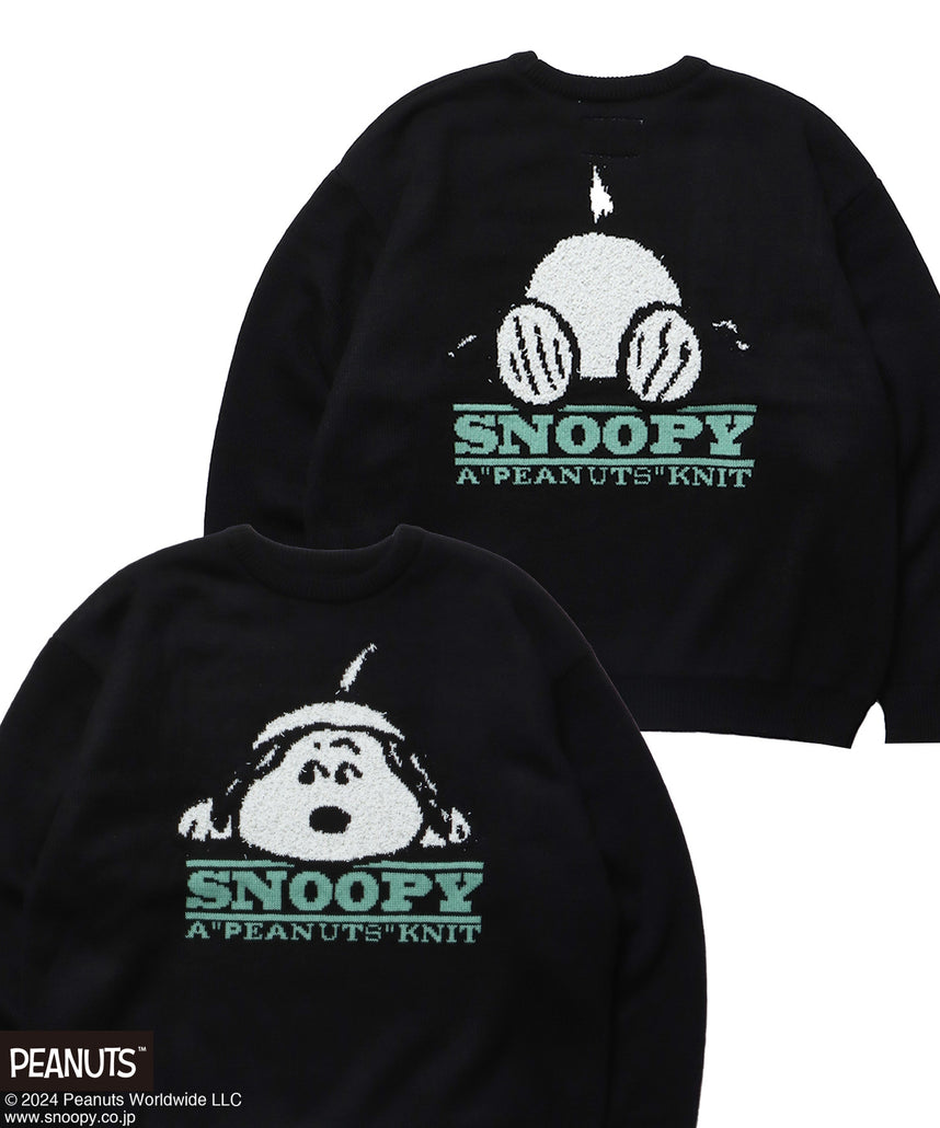 TP SNOOPY FACE KNIT / オーバーサイズ ニット プルオーバー クルーネック ブラック