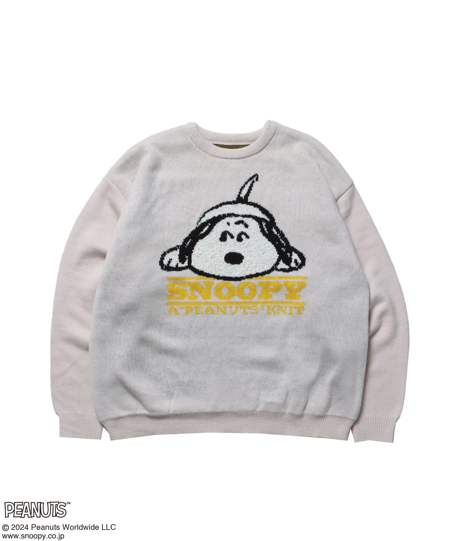 TP SNOOPY FACE KNIT / スヌーピー オーバーサイズ ニット プルオーバー クルーネック アイボリー