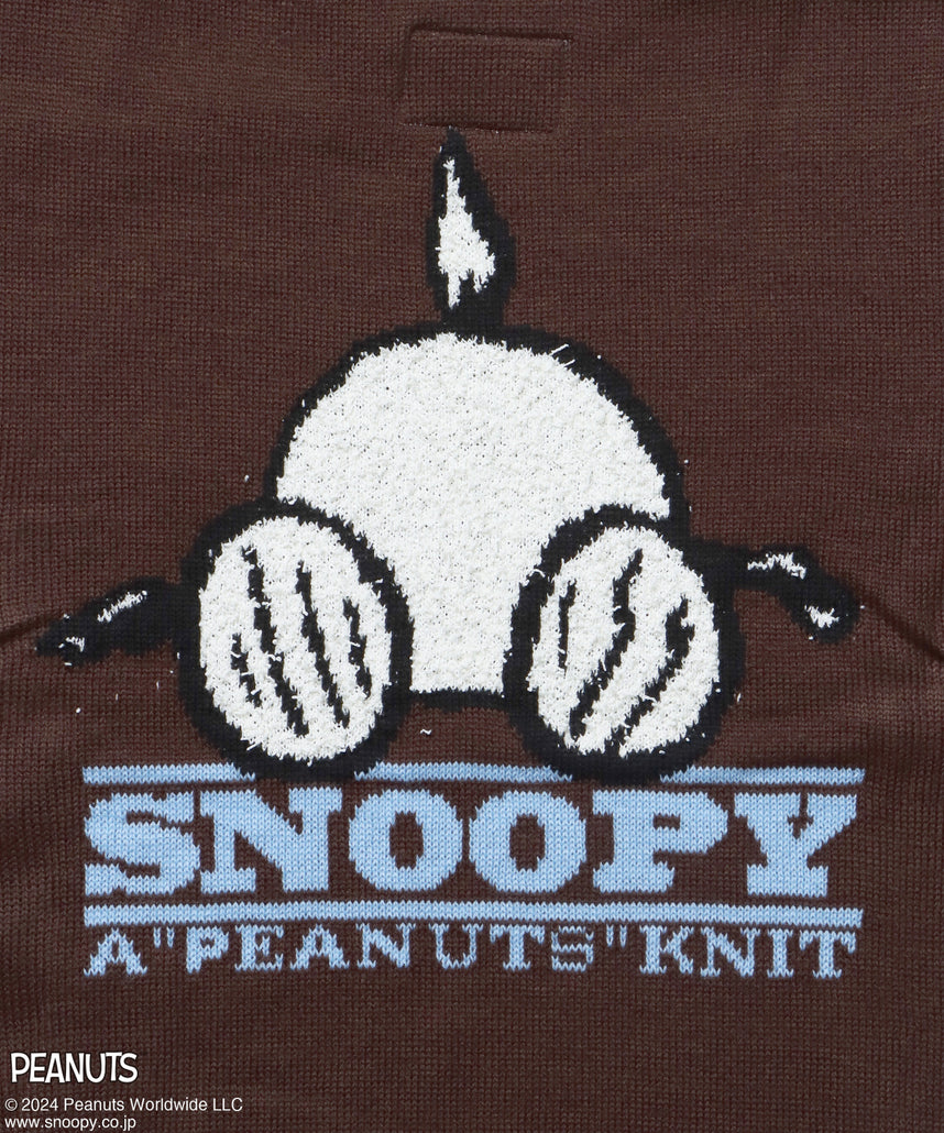 TP SNOOPY FACE KNIT / スヌーピー オーバーサイズ ニット プルオーバー クルーネック ダークブラウン