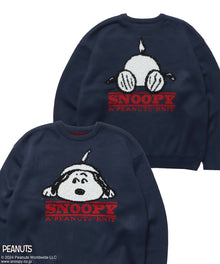 TP SNOOPY FACE KNIT / スヌーピー オーバーサイズ ニット プルオーバー クルーネック ネイビー