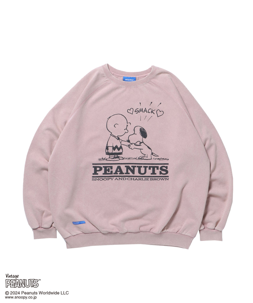 TP VINTGE FRIENDS WASHED C/N SWEAT / オーバーサイズ 裏起毛 スウェット プルオーバー クルーネック ピンク