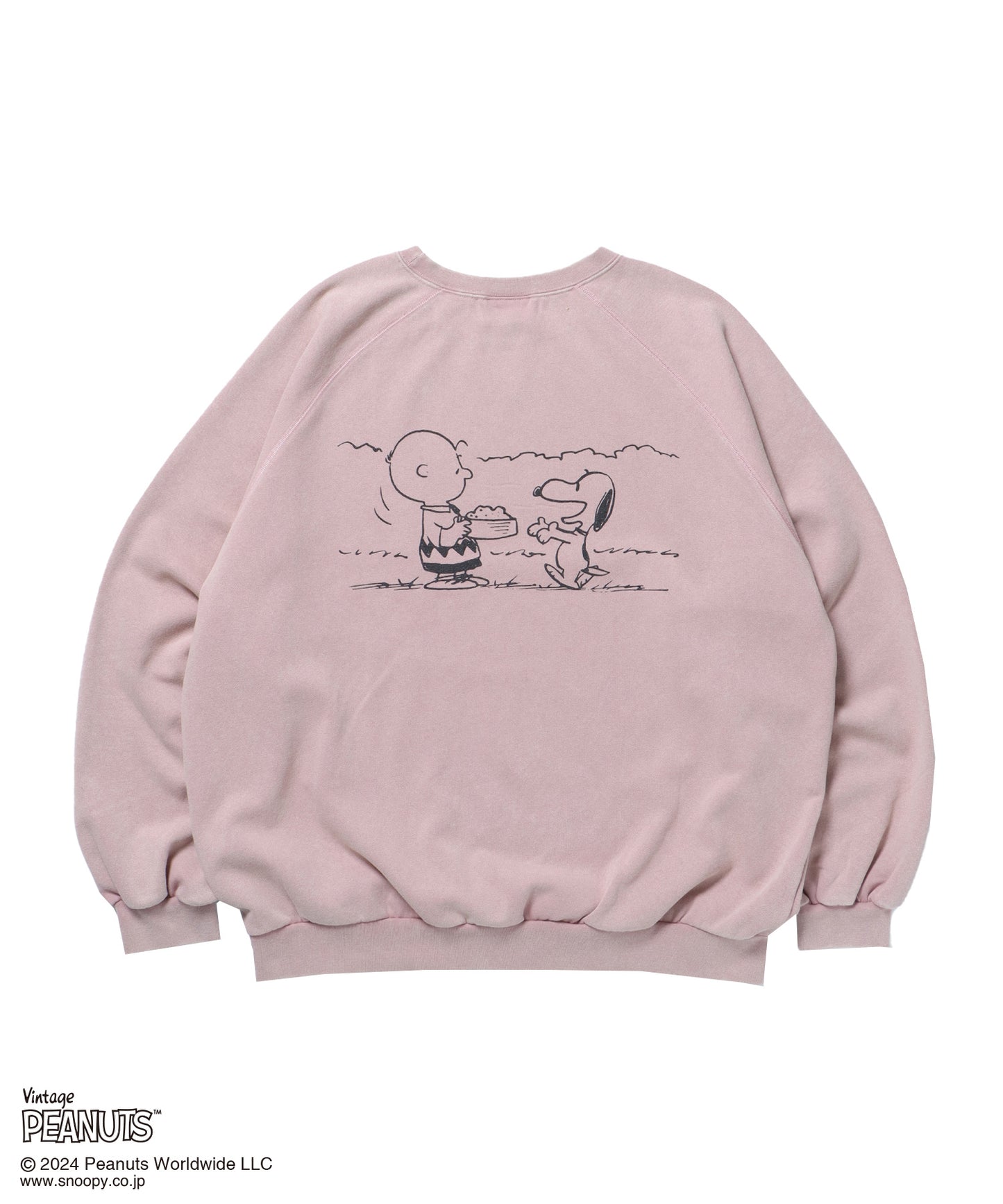 TP VINTGE FRIENDS WASHED C/N SWEAT / オーバーサイズ 裏起毛 スウェット プルオーバー クルーネック ピンク