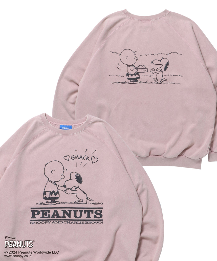 TP VINTGE FRIENDS WASHED C/N SWEAT / オーバーサイズ 裏起毛 スウェット プルオーバー クルーネック ピンク