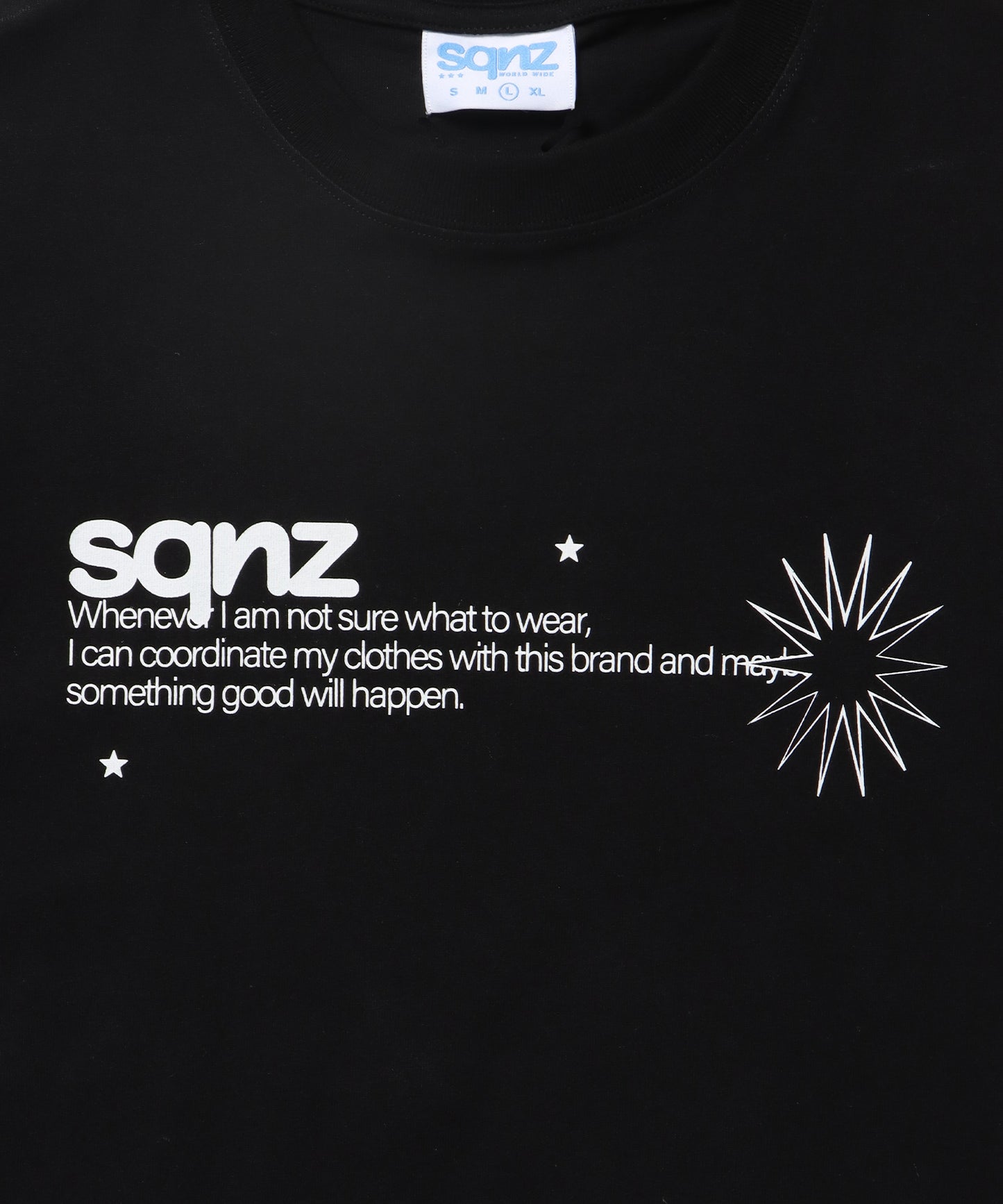sqnz logo s/s tee / Tシャツ 半袖 クルーネック 短丈 ブラック