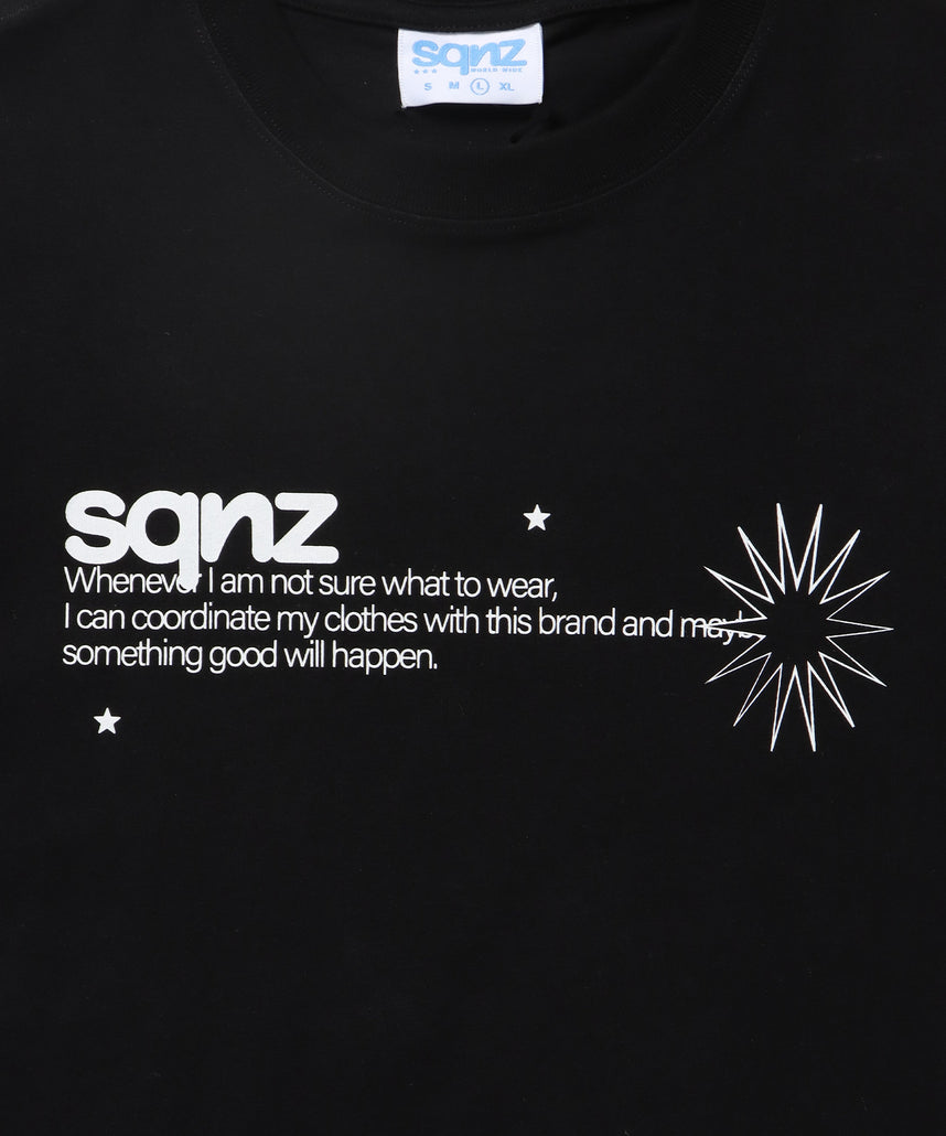 sqnz logo s/s tee / Tシャツ 半袖 クルーネック 短丈 ブラック