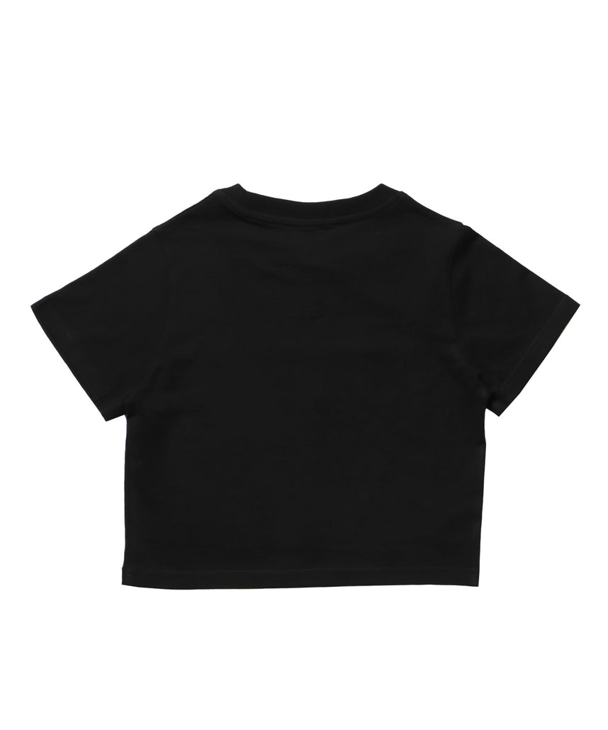sqnz logo babe tee / 半袖 ワンポイント レディース クルーネック ピチT ちびT へそ出し ブラック