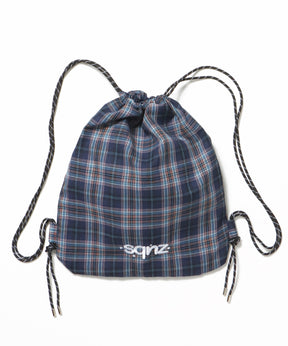 sqnz dairy 2way knapsack / ナップサック バック 2WAY ブランドロゴ チェック ストライプ ネイビー