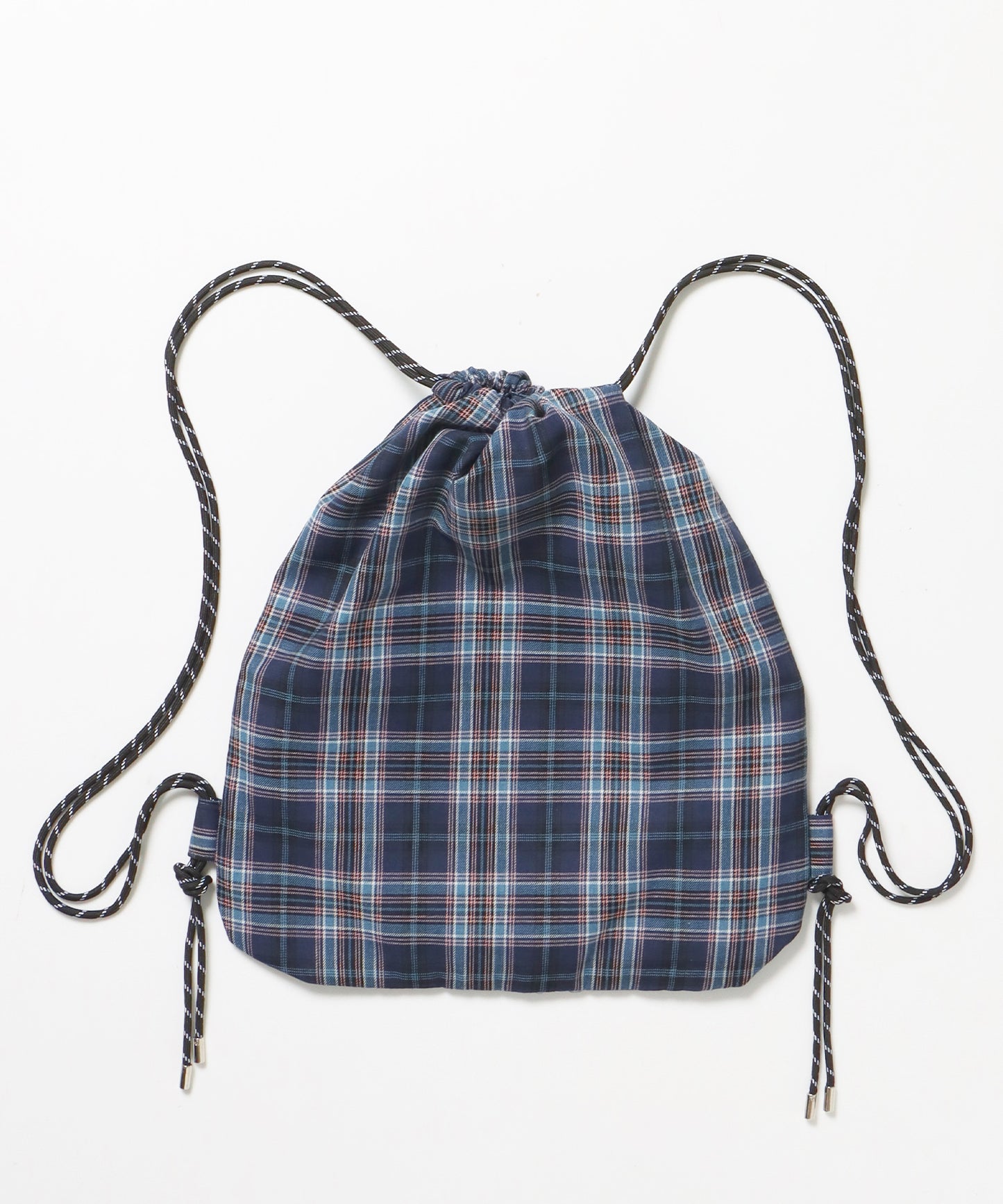 sqnz dairy 2way knapsack / ナップサック バック 2WAY ブランドロゴ チェック ストライプ ネイビー