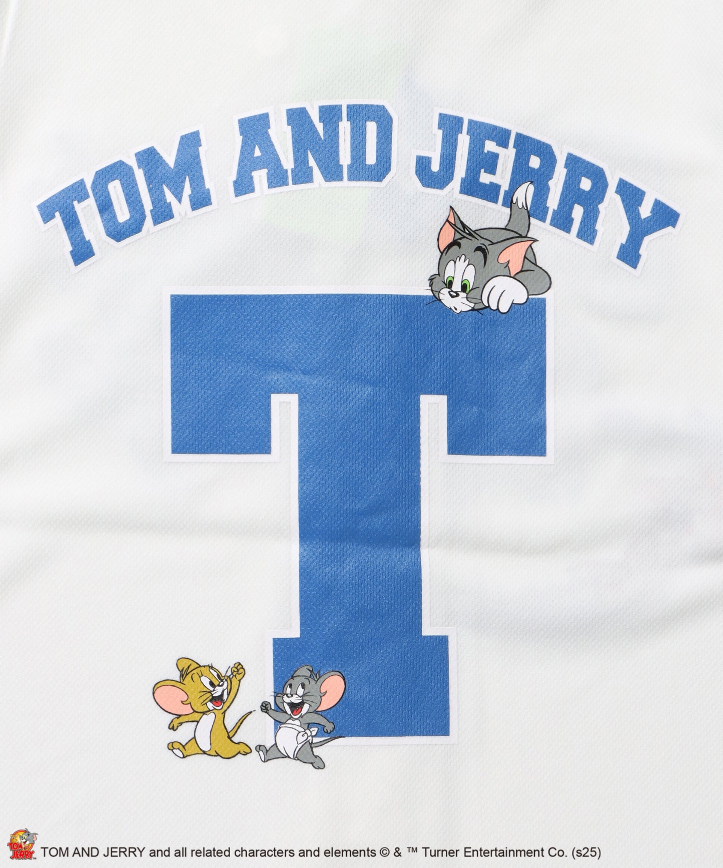 TJ TROBLE MAKER BASEBALL SHIRTS / トムとジェリー シャツ 半袖 ワッペン 刺繍 ワンポイント ホワイト