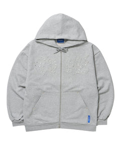 SEQUENZ（シークエンズ）】APPLIQUE STONE FADE ZIP P/K