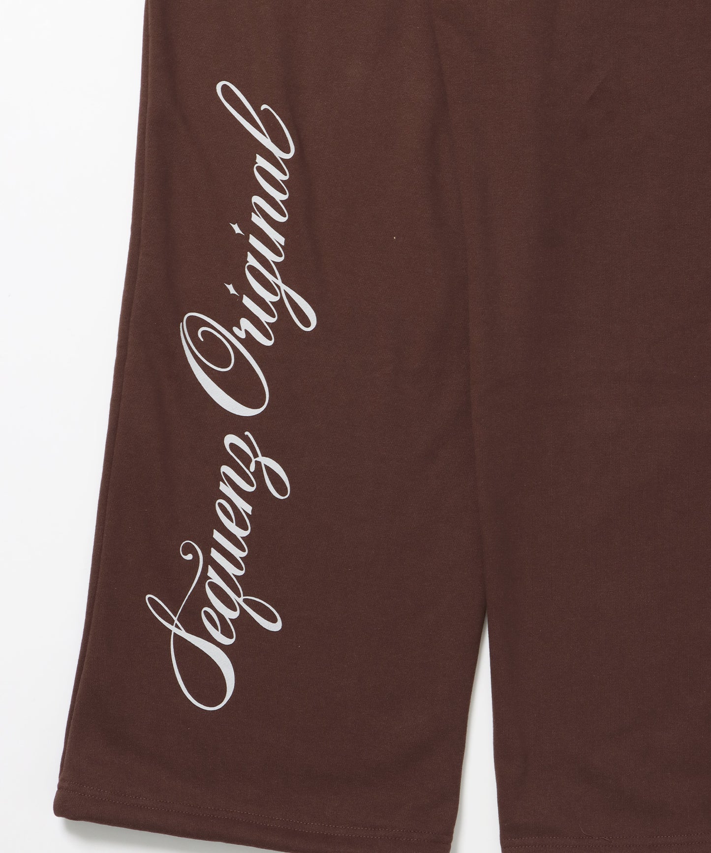 CROSS RHINE STONE SWEAT PANTS / ラインストーン クロス スウェットパンツ ドローコード 裏起毛 【セットアップ】 モカ