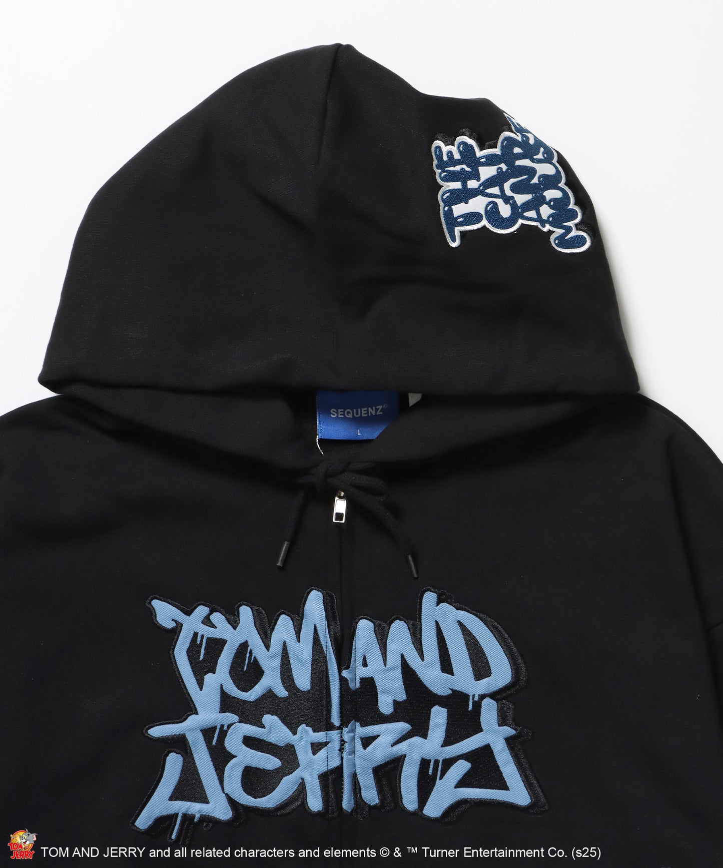 TJ O.G LOGO ZIP PK / トムとジェリー パーカー ジップ 刺繍 プリント ワッペン ブラック