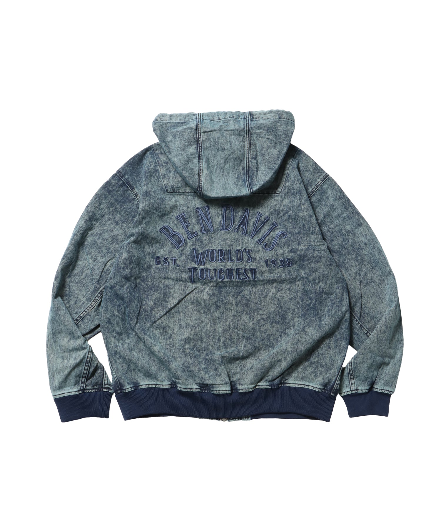 BEN DAVIS（ベンデイビス）】BLEACHED TWILL ZIP HOODIE /パーカー