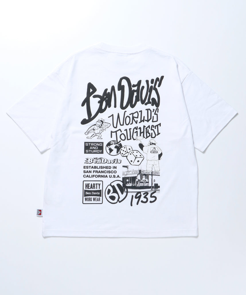 LS&SS 2TEES LAYERED TAGGING / Tシャツ ロンT 半袖 長袖 ビックサイズ ホワイト