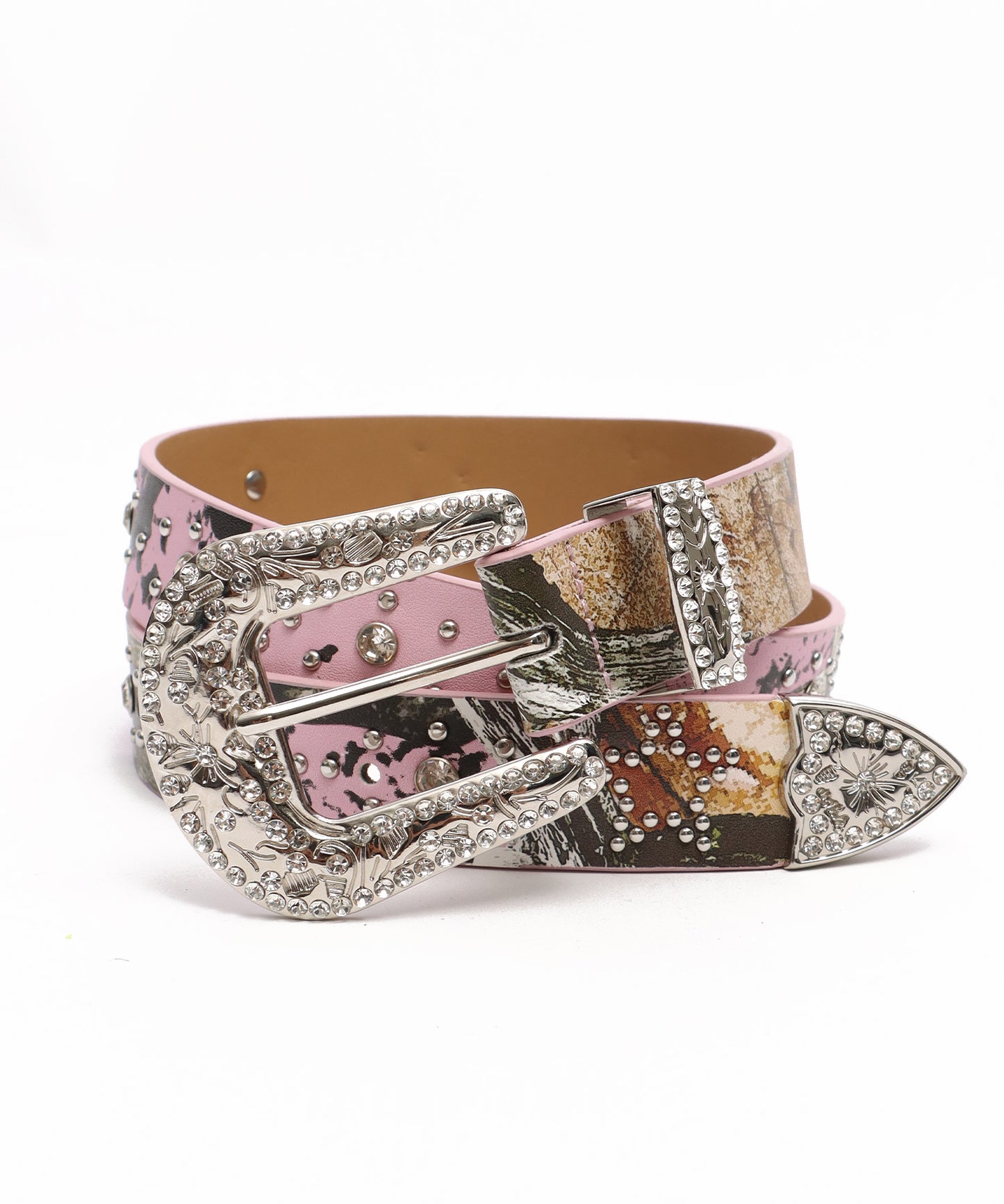 SEQUENZ RHINE STONE BELT LADIES / ベルト スタッズ ストーン リアルツリー レオパード レディース 雑貨 柄80