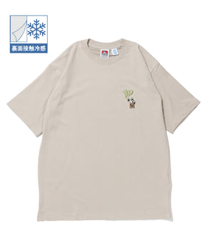 GORILLA EMB COOL TEE / Tシャツ 接触冷感 半袖 クルーネック ワンポイント 刺繍 ワンポイント ベージュ