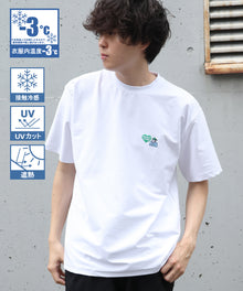 COOLER GORILLA EMB TEE / 接触冷感 オーバーサイズ 半袖 Tシャツ クルーネック 刺繍 ワンポイント プリント ユニセックス ホワイト