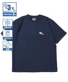 COOLER GORILLA EMB TEE / 接触冷感 オーバーサイズ 半袖 Tシャツ クルーネック 刺繍 ワンポイント プリント ユニセックス ネイビー