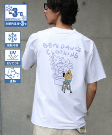 COOLER FLOWER TEE /半袖 接触冷感 オーバーサイズ クルーネック プリント ユニセックス ドロップショルダー ホワイト