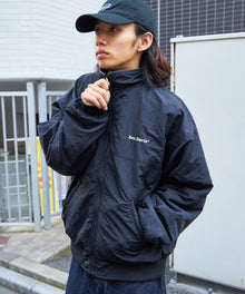 RV SHELLED FLEECE JACKET / シティガール シティボーイ リバーシブル ブロークコア ジップ シンプル ブラック