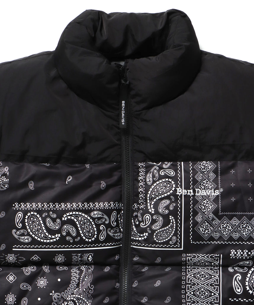 BD PUFFER JACKET / ダウン ジップ ドローコード 柄80