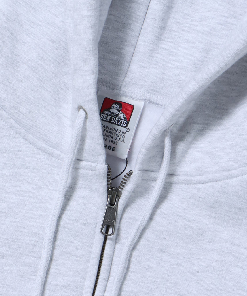 HEAVY SWEAT ZIP HOODIE / ワンポイント ヘビーウェイト スウェット ダブルジップ パーカー オフホワイト