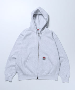 【BEN DAVIS(ベンデイビス)】HEAVY SWEAT ZIP HOODIE / ワンポイント ヘビーウェイト スウェット ダブルジップ パーカー オフホワイト