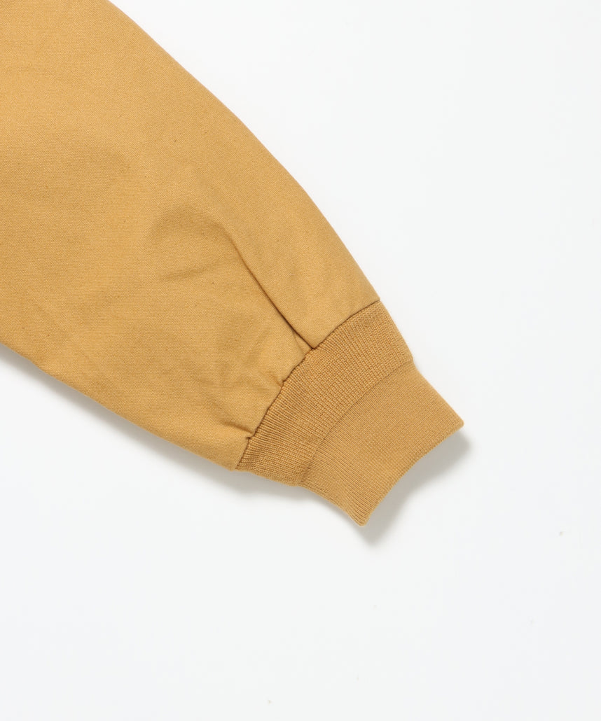 MECHANIC EMB RIBBED JACKET / ワーク ジャケット 刺繍 ジャケット ダック アウター ベージュ