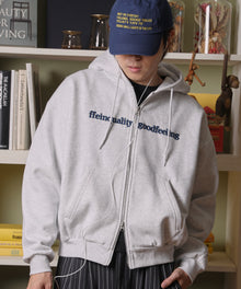 FFEIN(フェイン)】ヘビーウエイトセンターロゴ刺繍ZIPパーカー