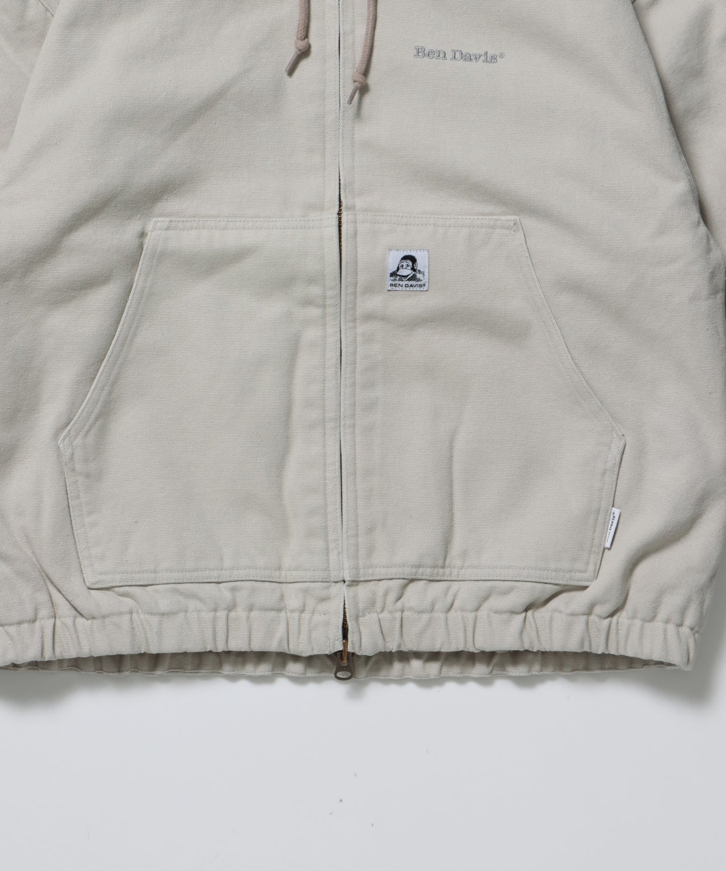 WORKERS PARKA / ジップパーカー フーディ 中綿 キルト ワークジャケット ダブルジップ アイボリー
