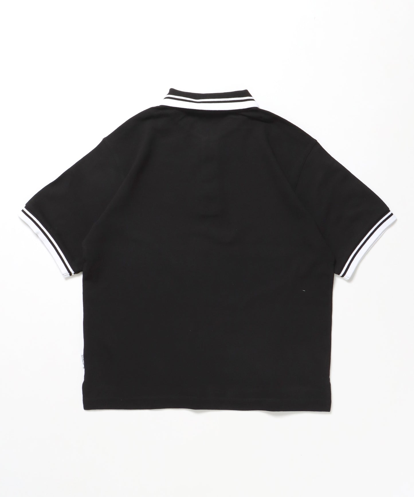 CROPPED POLO SHIRT / ポロシャツ 半袖 ワンポイント 短丈 ブラック